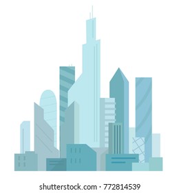 City future. Building skyscraper architecture landscape. Very tall buildings. Business center.