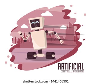 The city of the Future, robot runner