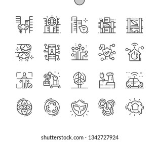 City of the future Well-crafted Pixel Perfect Vector Thin Line Icons 30 2x Grid for Web Graphics and Apps. Simple Minimal Pictogram