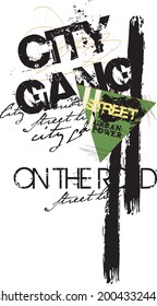 City Gang on the road t-shirt design vector
