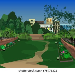 city garden background