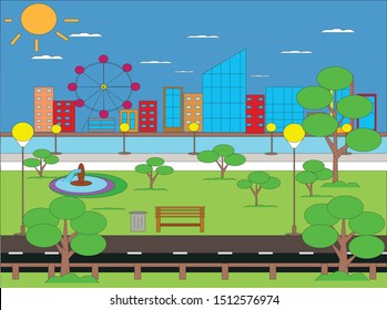 city ​​view and garden view