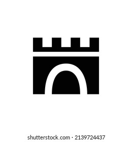 icono de la puerta de la ciudad. Diseño de estilo plano aislado en un fondo blanco.