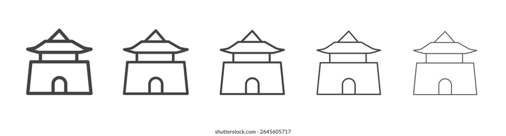 Ícone de portão da cidade símbolo de vetor de ilustração de contorno