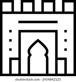 city gate icon. Thin linear style design isolated on white background