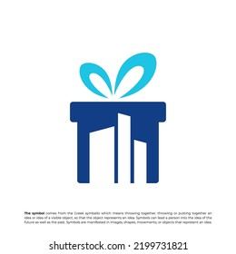 City Gift Logo Design Template. Gift City logo concept vector. Creative Icon Symbol