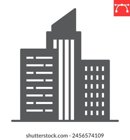 City glyph icon, building and architecture , skyline vector icon, vector graphics, editable stroke solid sign, eps 10.