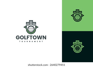 city golf vector logo design