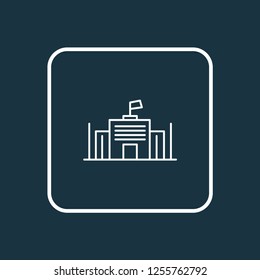 City governance icon line symbol. Premium quality isolated parliament element in trendy style.