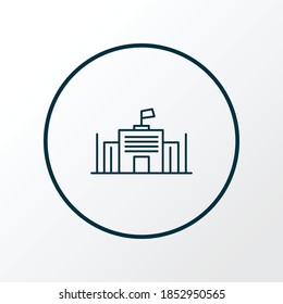 City governance icon line symbol. Premium quality isolated parliament element in trendy style.