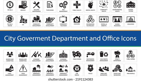 City Government Department And Office Services Icons