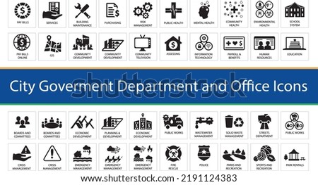 City Government Department and Office Services icons