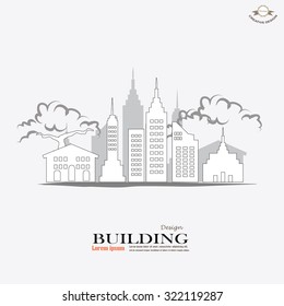 city graphic.building in town.vector illustration.