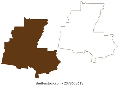 City of Greater Bendigo (Commonwealth of Australia, Victoria state, Vic) map vector illustration, scribble sketch Greater Bendigo City Council map