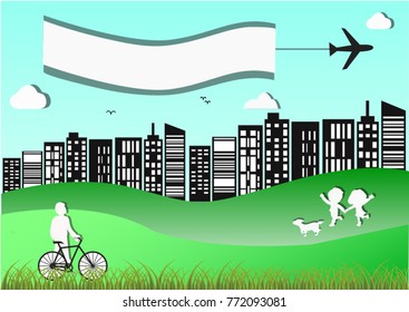 City green energy ecology concept  for all.