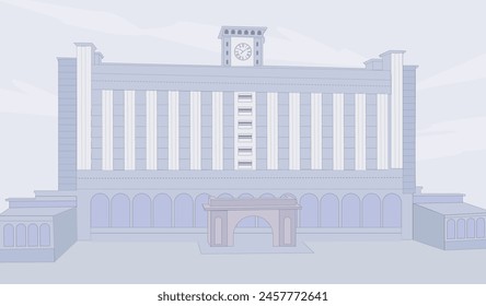 City hall Building Dhaka, vector illustration of City hall Building