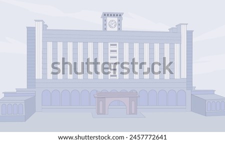 City hall Building Dhaka, vector illustration of City hall Building