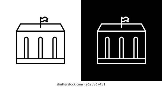 City hall building icon concept stroke on white background
