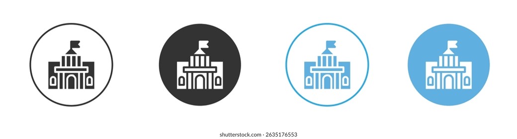 City hall building icon Editable flat style, illustration icons
