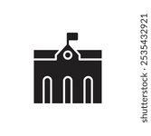 City hall building icon Flat line illustration