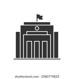 City hall building icon Flat line illustration
