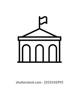 City hall building icon linear logo isolated