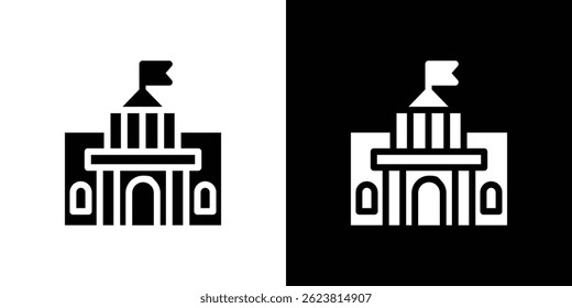 City hall building icon for logo web mobile app UI design.