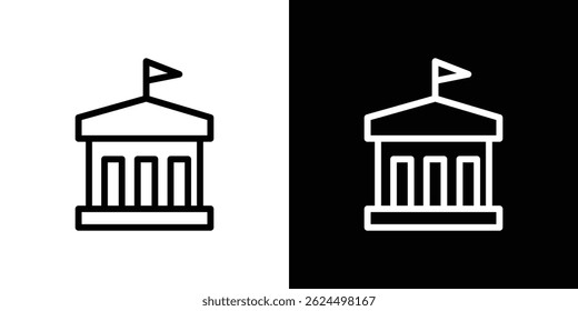 City hall building icon. Logotype vector set