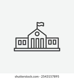 City hall building icon set. vector illustration.