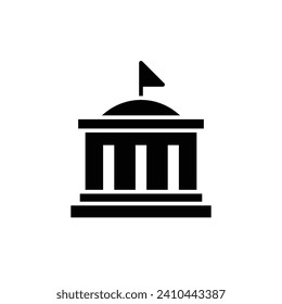 City hall building icon. Simple solid style. Municipal, hall town, embassy, council, government concept. Black silhouette, glyph symbol. Vector illustration isolated.