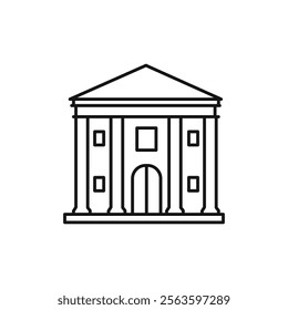 City hall building icon Simple thin line flat symbol