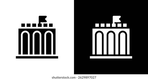City hall building icon in solid flat trendy design style.