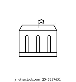 City hall building icon symbol collection on white background.