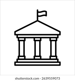 City hall building Icon. Symbol isolated on white background. vector illustration.