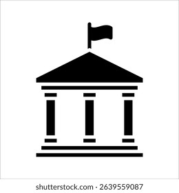 City hall building Icon. Symbol isolated on white background. vector illustration.