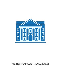 City hall building icon Thin line illustration set