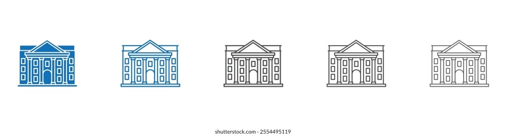 City hall building icon vector set collection for web