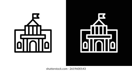 City hall building icon Vector symbol in trendy flat style