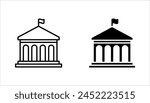 City hall building line icon set, outline vector sign, linear style pictogram, vector illustration on white background.