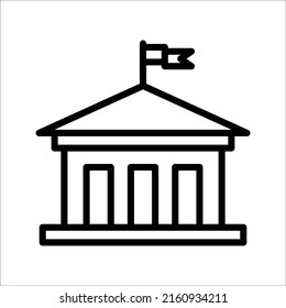 City hall building line icon, line vector sign, isolated on white background, Capitol symbol, logo illustration, Editable stroke, eps 10.