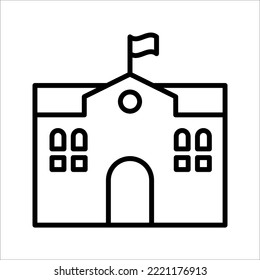 City hall building line icon, outline vector sign, linear style pictogram on white background. Capitol symbol,  Architecture and Travel collection. EPS 10