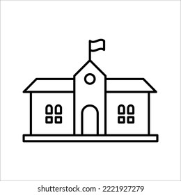 City hall building line icon, outline vector sign, linear style pictogram on white background. Capitol symbol,  Architecture and Travel collection. EPS 10