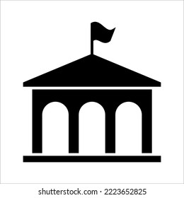 City hall building line icon, outline vector sign, linear style pictogram on white background. Capitol symbol,  Architecture and Travel collection. EPS 10