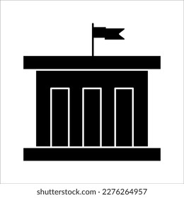  City hall building line icon, line vector sign, isolated on white background, Capitol symbol, logo illustration, Editable stroke, eps 10.                                               