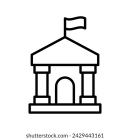 City hall building line icon color editable