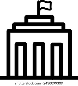 City hall building line icon. Replaceable vector design.