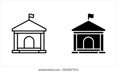 City hall building line icon set, outline vector sign, linear style pictogram, vector illustration on white background.