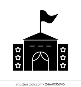 City hall building line icon, line vector sign, isolated on white background, Capitol symbol, logo illustration, Editable stroke, eps 10.