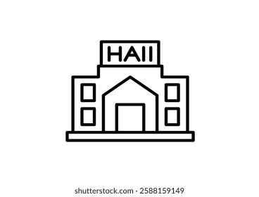 City hall building line icon, outline vector sign, linear style pictogram isolated on white. Capitol symbol, logo illustration. Editable stroke