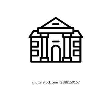 City hall building line icon, outline vector sign, linear style pictogram isolated on white. Capitol symbol, logo illustration. Editable stroke